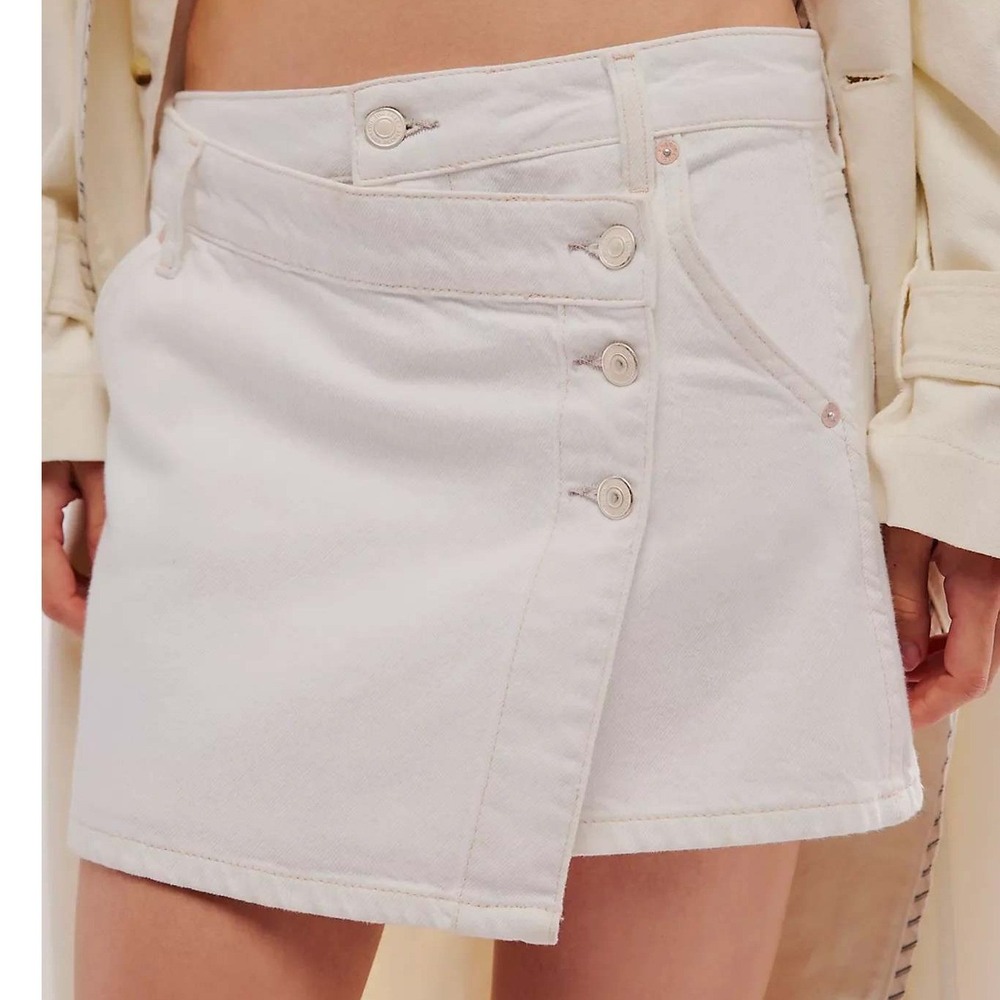 We The Free Wynne Denim Skirt White size 29 New With Tags